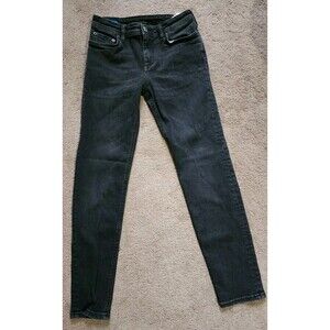 ACNE STUDIOS Bla Konst Clim Used Black Jeans Women's W26/L26 Stretch Zip Fly